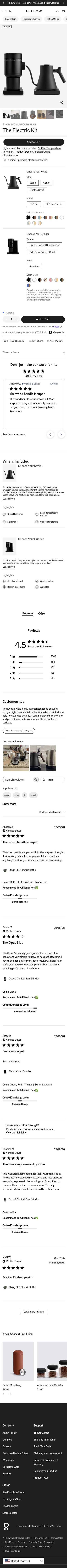Fellow product page, mobile