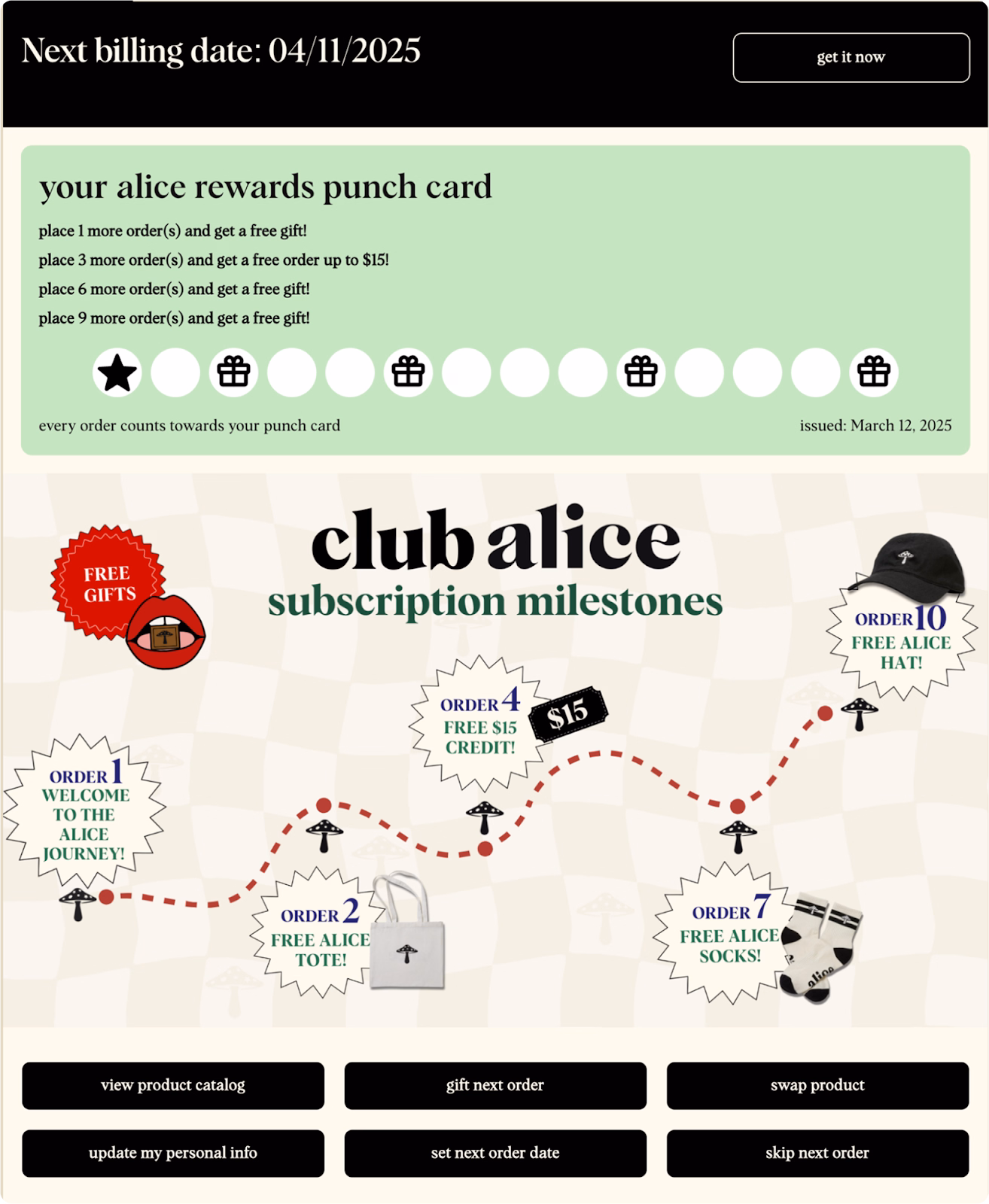 Digital punch cards to help motivate subscription members and improve engagement with brands