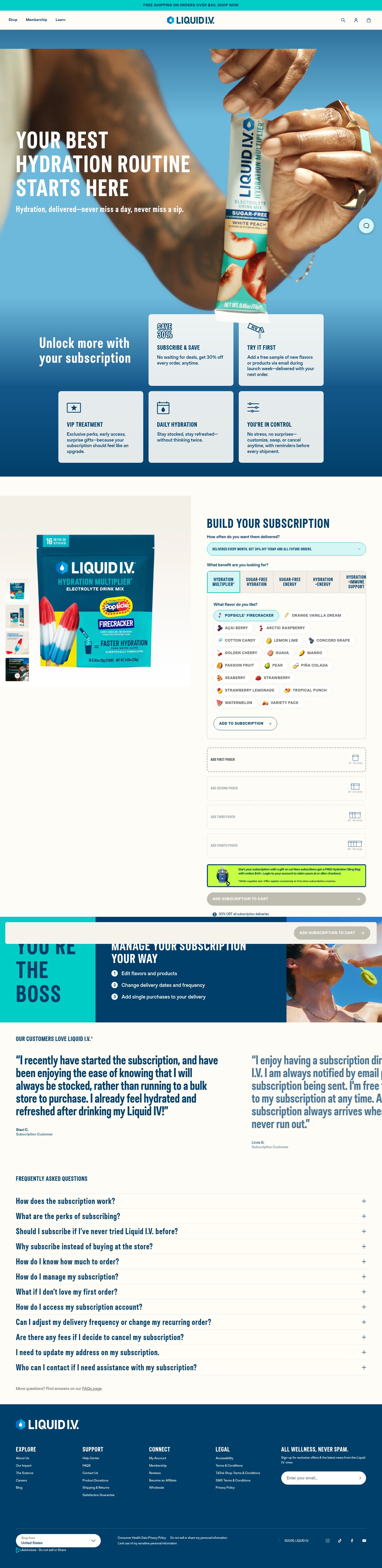 Liquid I.V. landing page, desktop