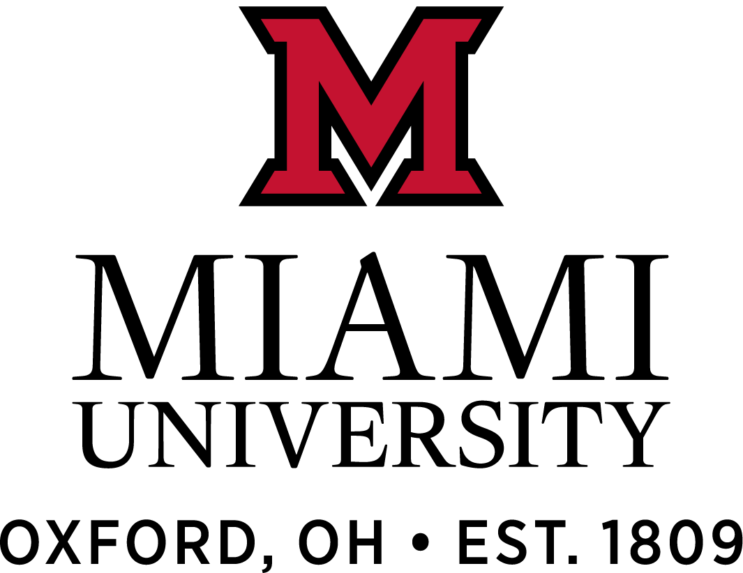 Miami University logo with red 'M' and text 'Oxford, OH • Est. 1809'.