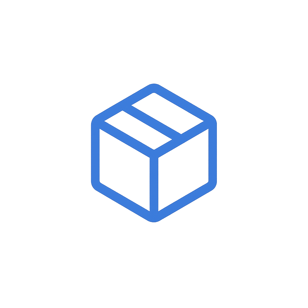 Glowing blue cube on a dark background.
