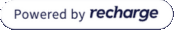 Logo with text 'Powered by recharge' on a white background.