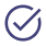 A blue circle with a white checkmark inside it, on a white background.