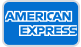 American Express logo in blue and white.