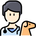 Illustration of a veterinarian with a dog.
