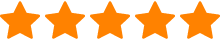 Five orange stars in a row.