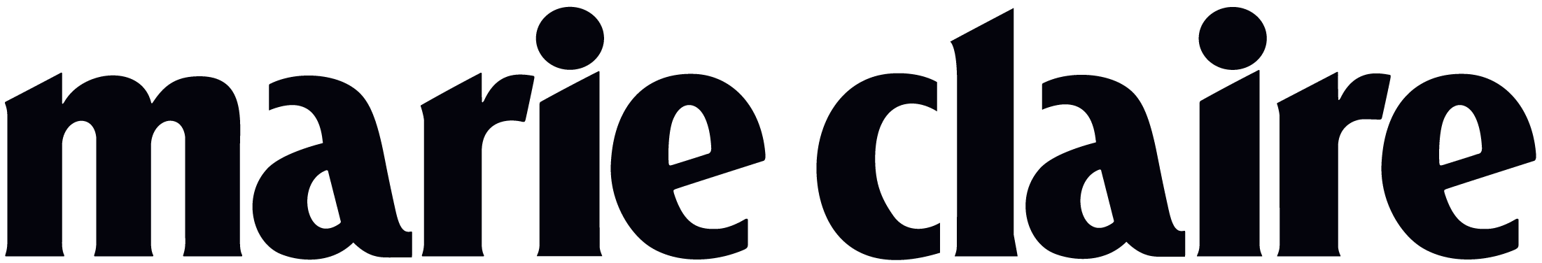 Black text logo reading 'marie claire' on a transparent background.
