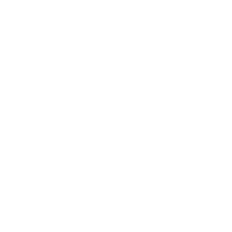 White flame icon on a black background.