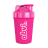 A blurry, low-resolution image of a pink shaker bottle with a white logo.