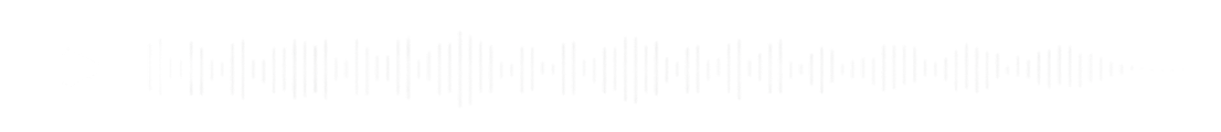 White audio waveform on a black background.