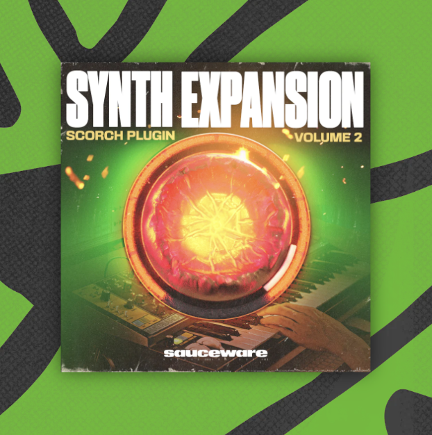 Album cover with a fiery orb and hands playing a keyboard.