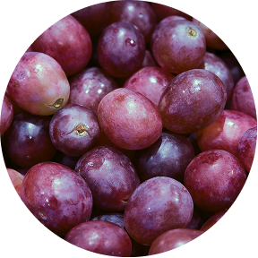 Close-up of a pile of red grapes.