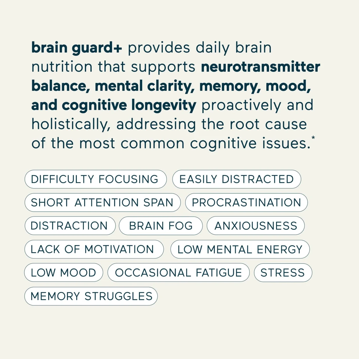 Text about brain nutrition and cognitive issues with related terms listed below.