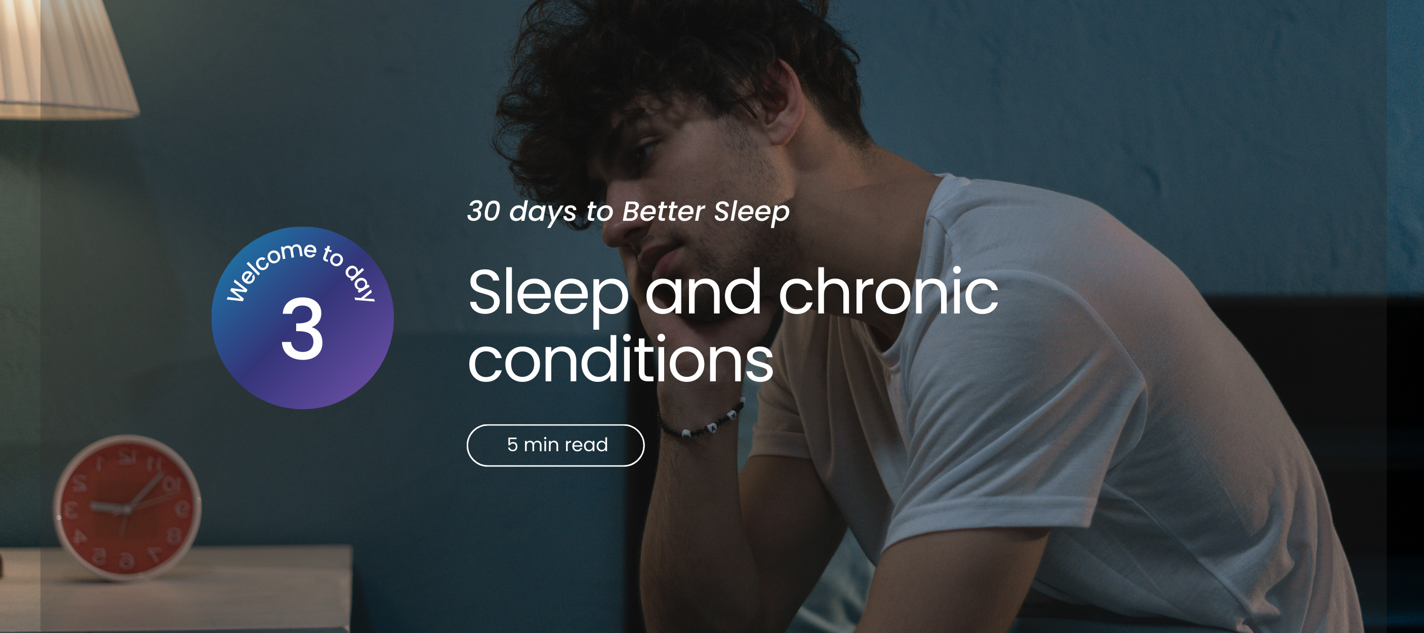 Person sitting with text about sleep and chronic conditions.