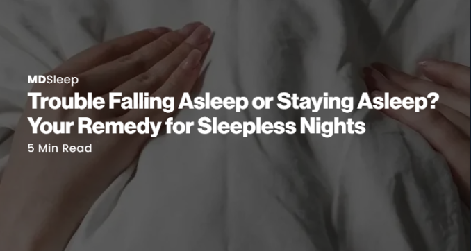 Hands holding a white blanket with text overlay about sleep remedies.