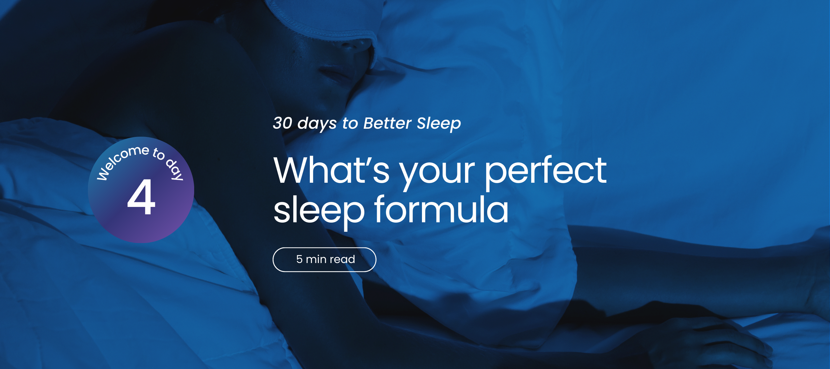 Person sleeping with eye mask, text overlay about sleep formula.