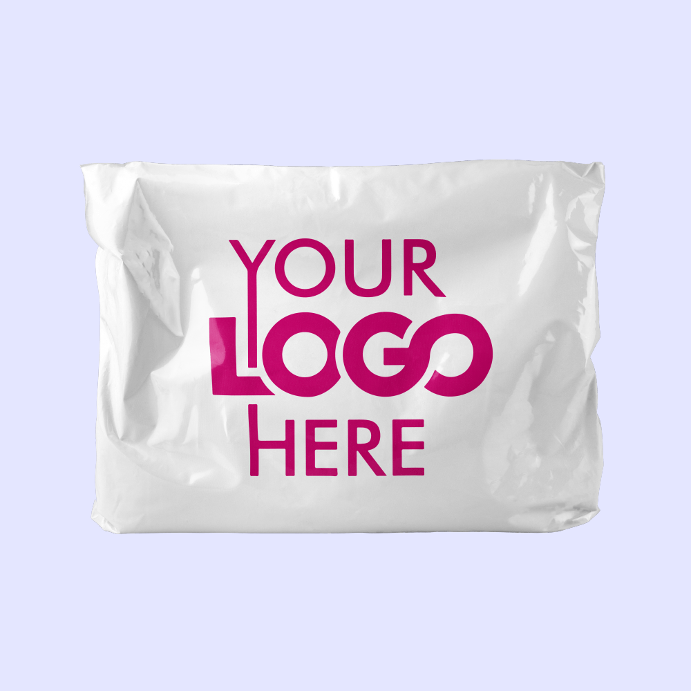White packaging with 'Your Logo Here' in magenta text.