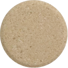 A round, beige pumice stone with a textured surface.