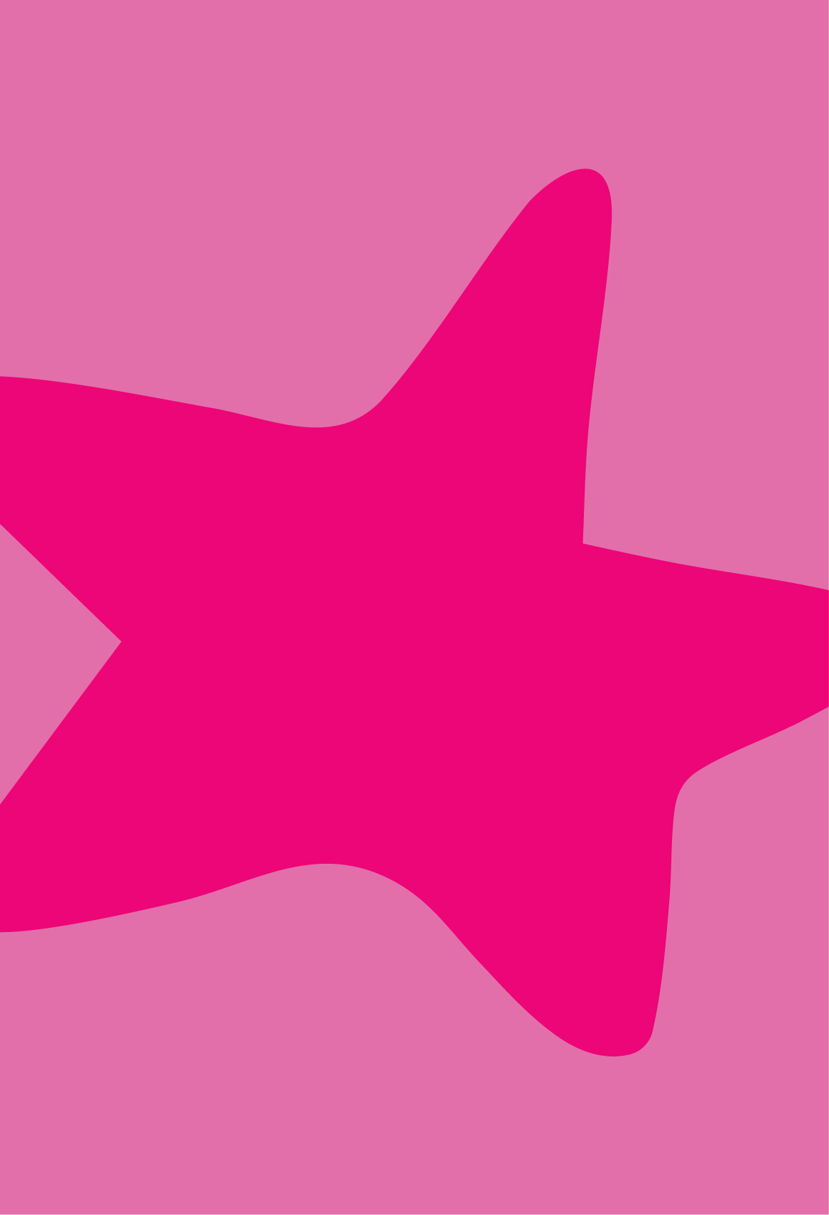 A hot pink, irregularly shaped star on a lighter pink background.