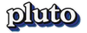 Stylized text logo of the word 'pluto' with blue shadow effect.