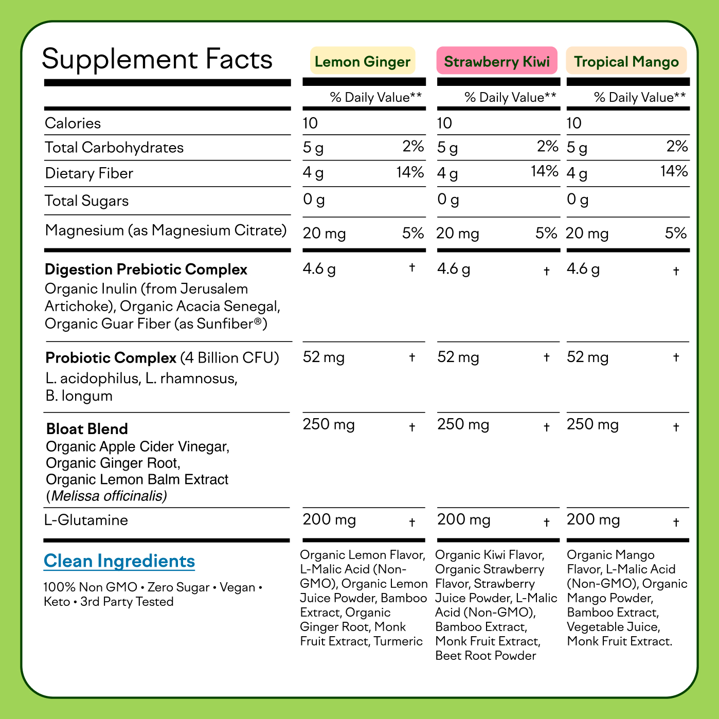 Gut Guardian supplement with lemon, ginger, frother, stickers, and informational card.