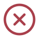 A red X inside a red circle.