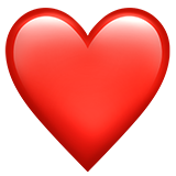 A red heart emoji on a white background.