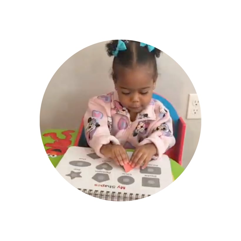 Child using educational activity book