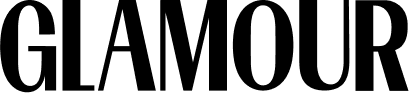 The word GLAMOUR in a black, all-caps, serif font on a white background.