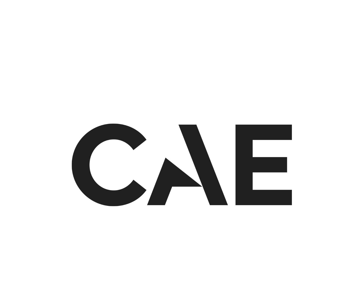 Black and white letters 'CAE' on a white background.