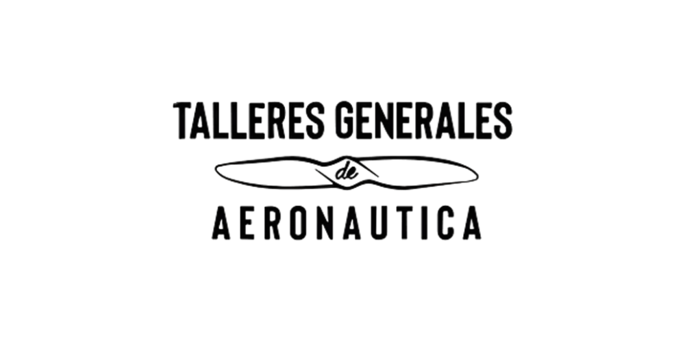 Logo with text 'Talleres Generales Aeronautica' and a propeller graphic.