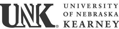 Logo of University of Nebraska Kearney with 'UNK' initials.