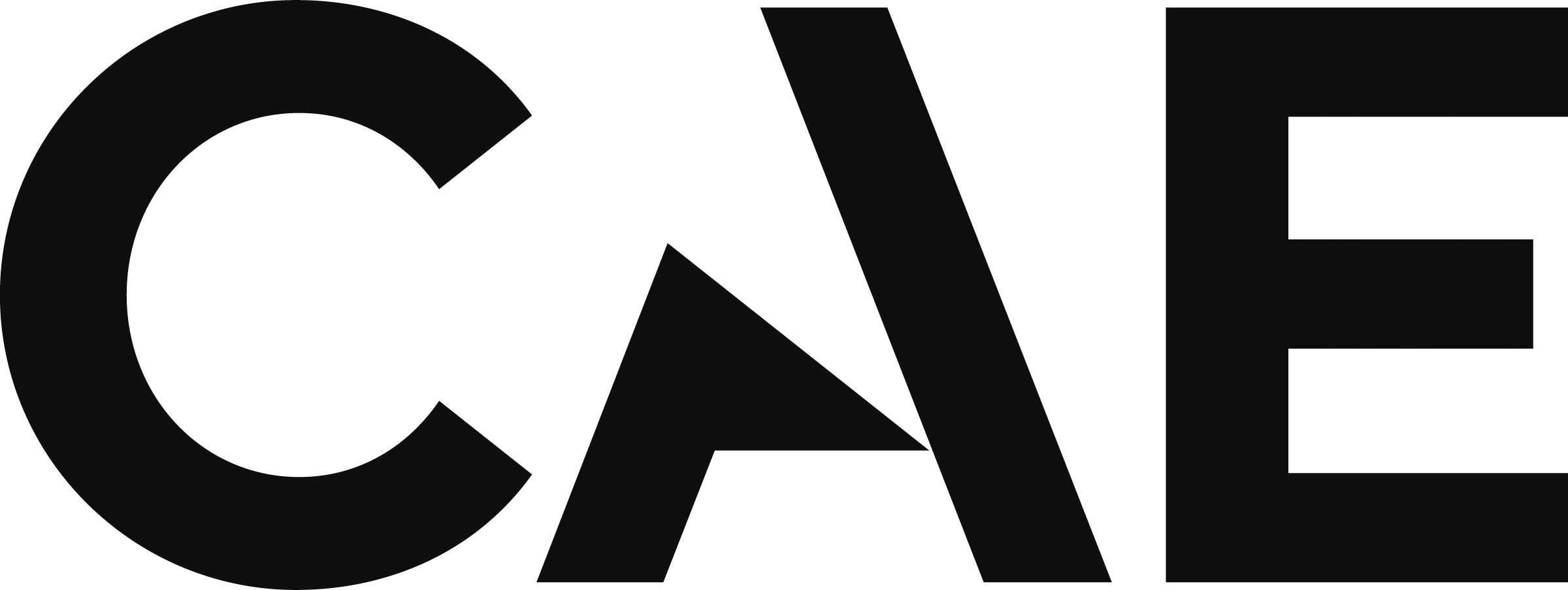 Black text logo with letters 'CAE' on a white background.