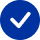 A white checkmark inside a blue circle.