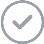 Gray checkmark icon inside a circle on a white background.