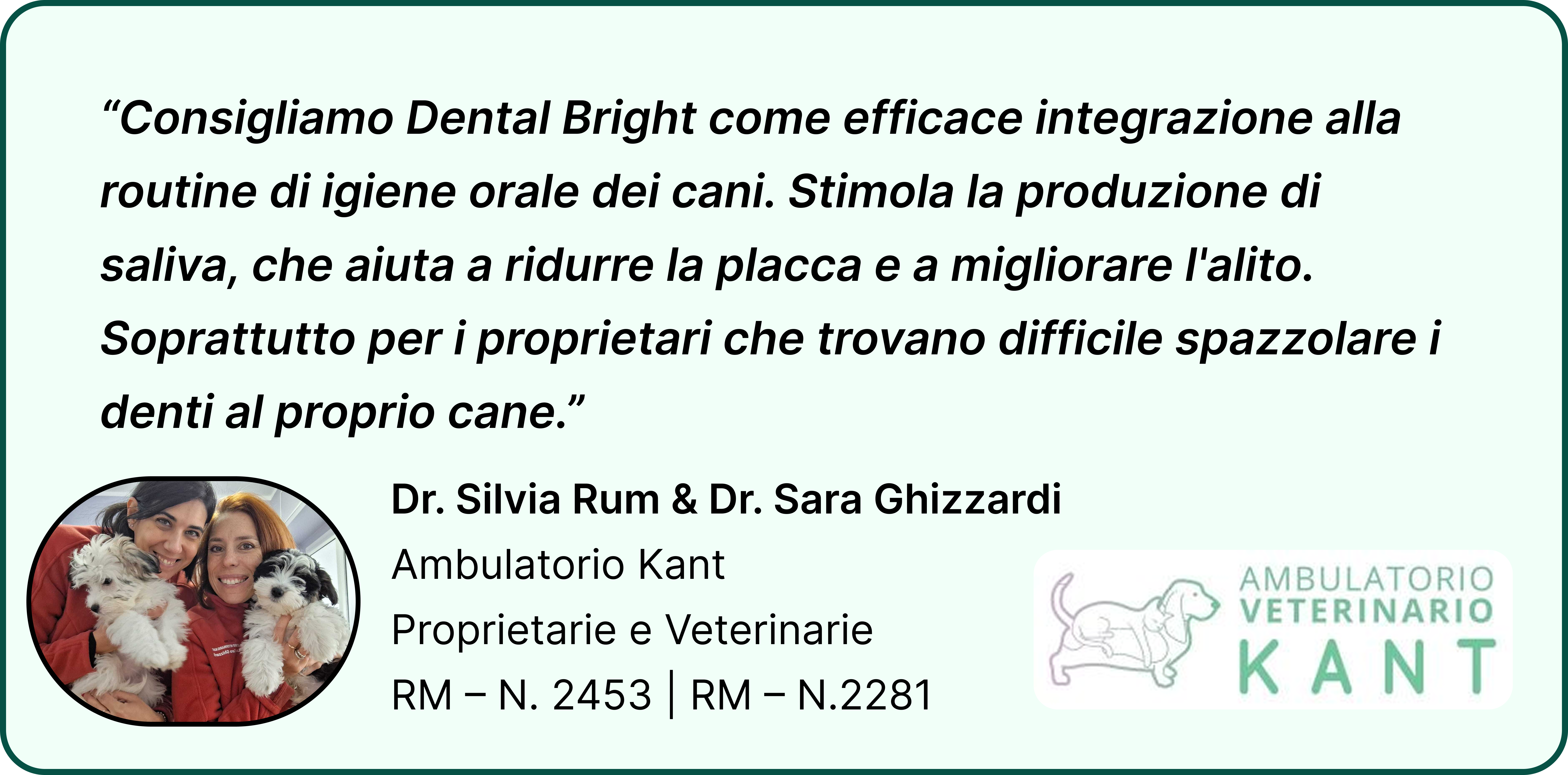 Veterinari che consigliano Dental Bright DogSuppy