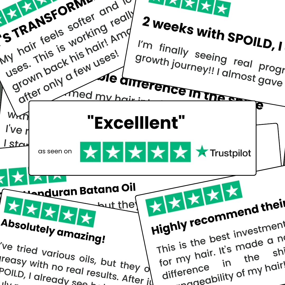 Collage of Trustpilot reviews with five-star ratings and positive feedback.
