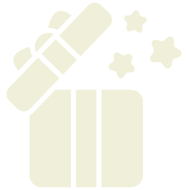 Illustration of an open gift box with stars coming out.