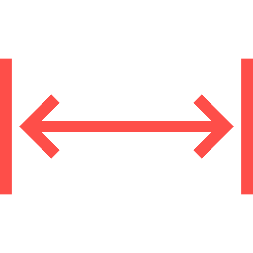 'Red horizontal line with arrows on both ends.'