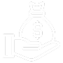 Icon of a hand holding a money bag with a dollar sign.