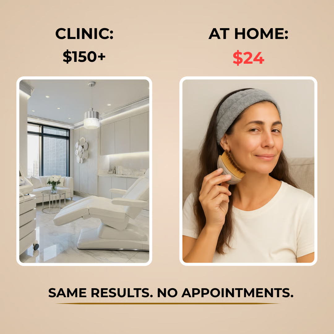 Comparison of clinic and home beauty treatments with prices.