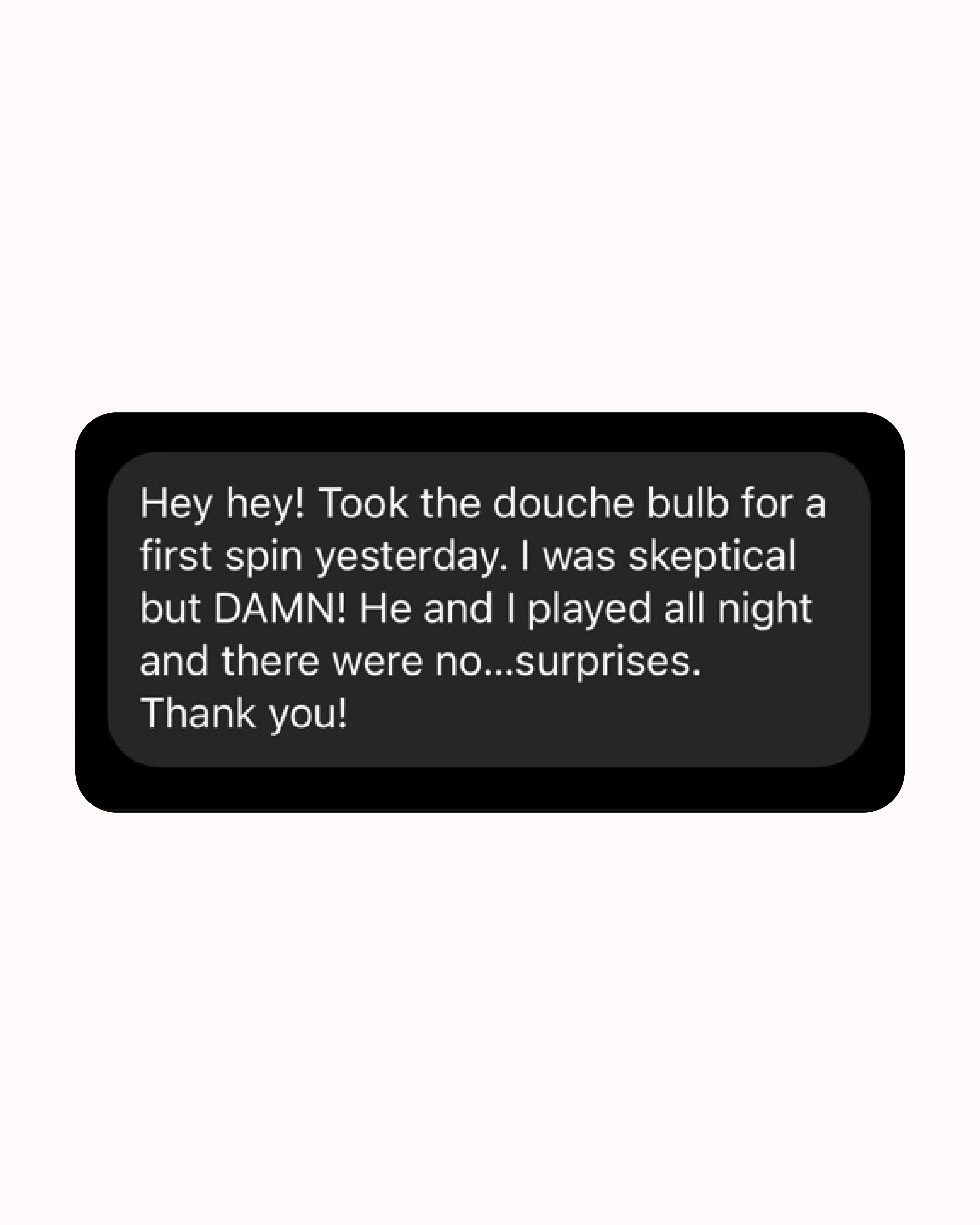 Text message expressing satisfaction with a product.