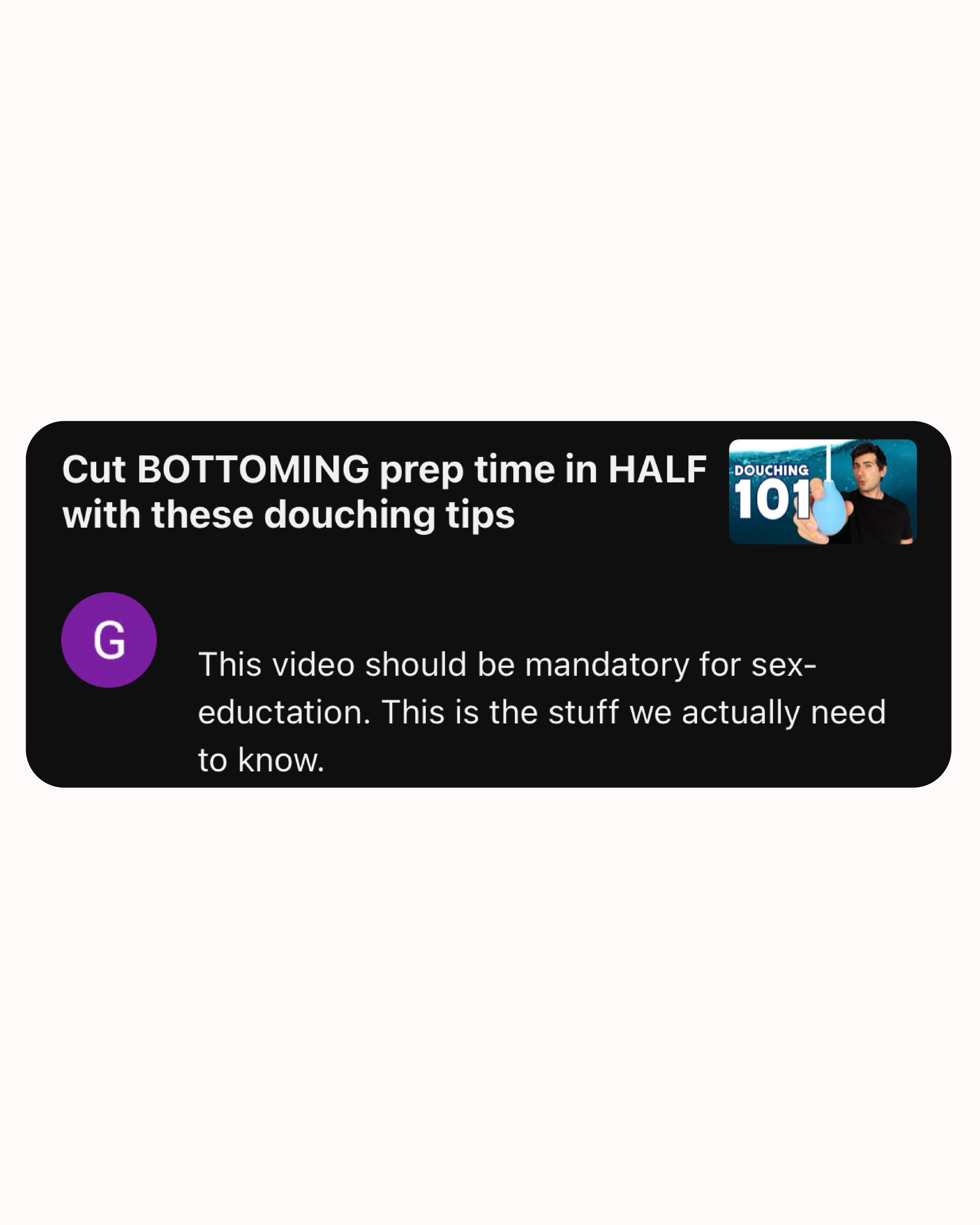 Screenshot of a social media comment with a profile picture.