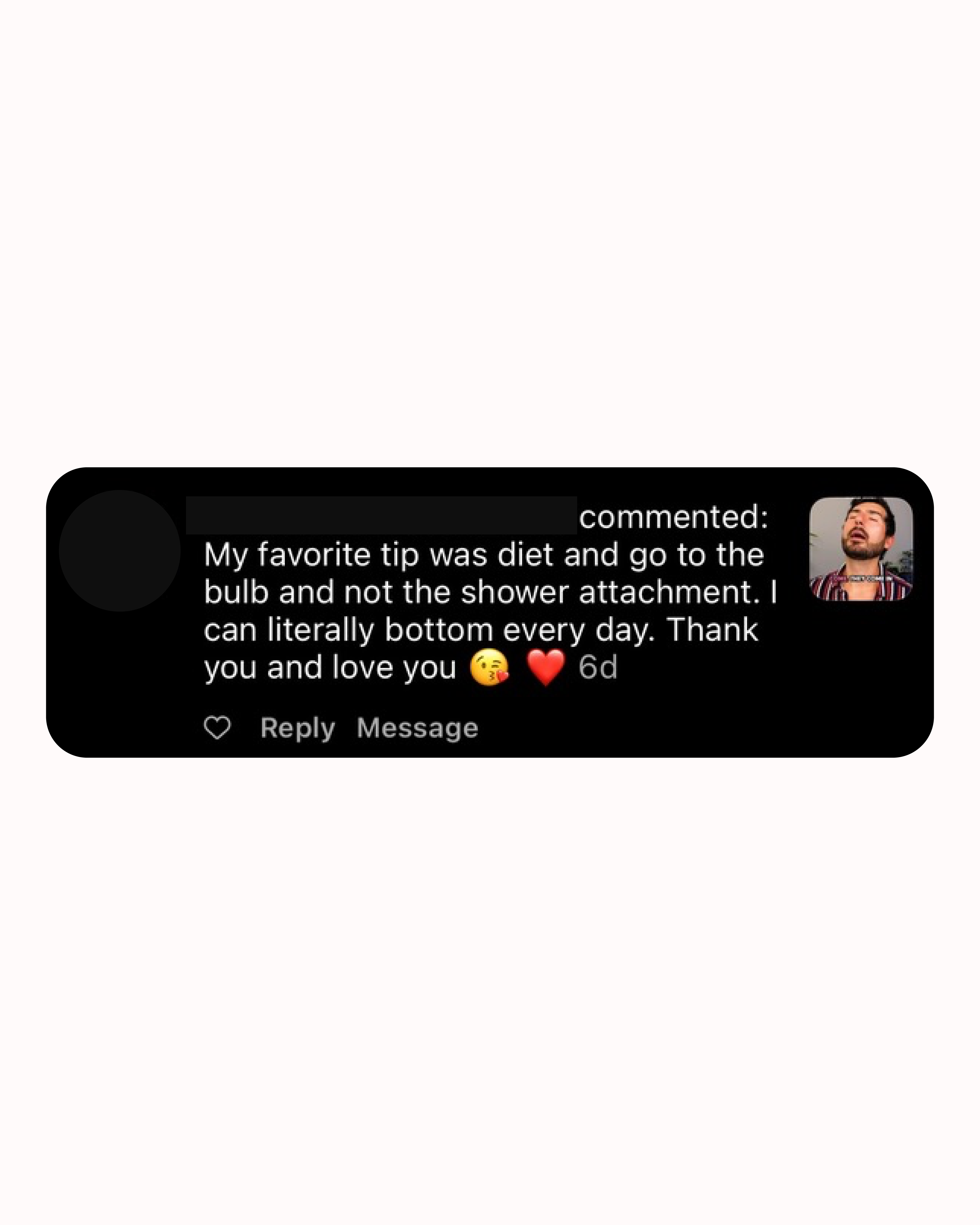 Screenshot of a social media comment with a profile picture.