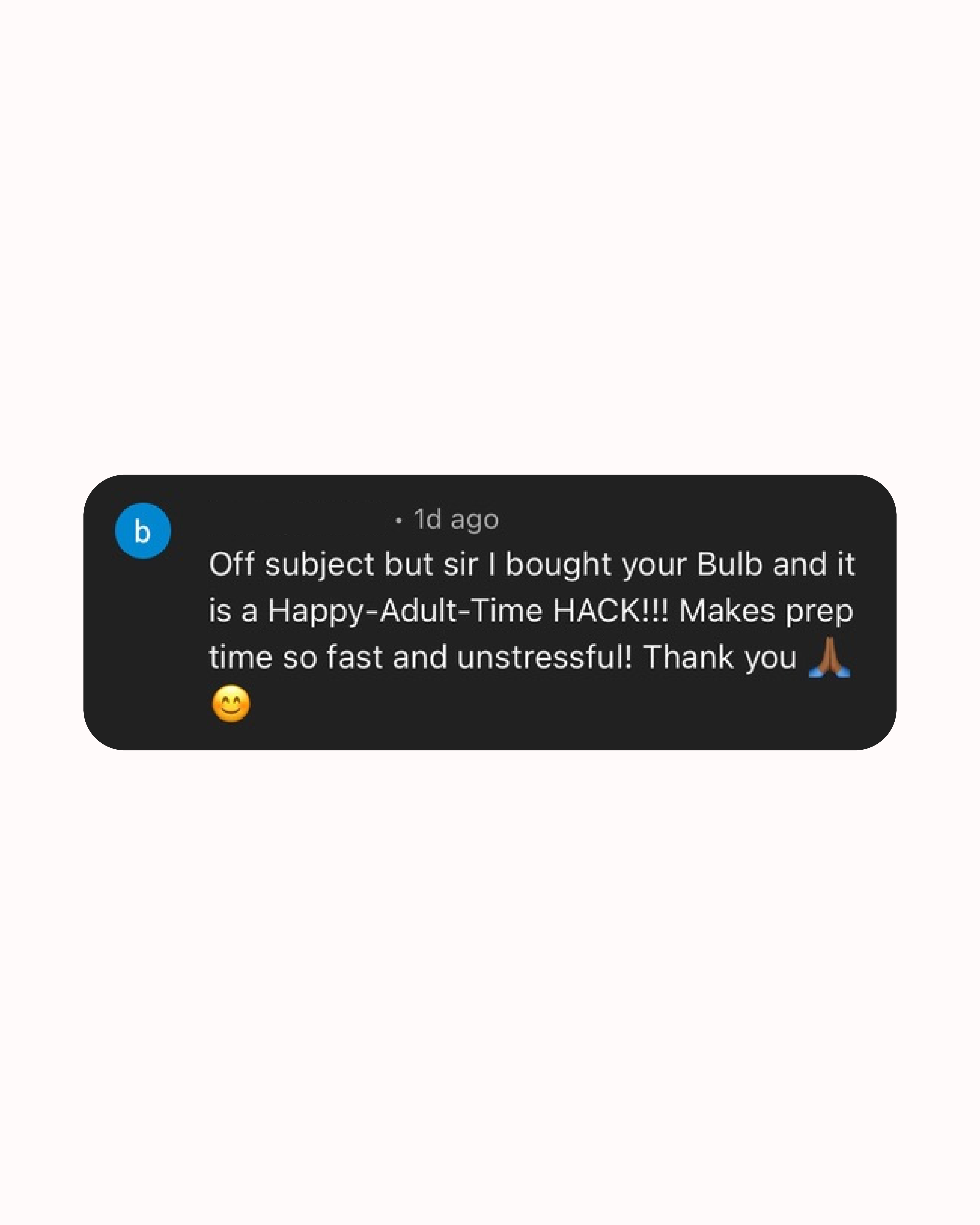 Screenshot of a social media comment with a profile picture.