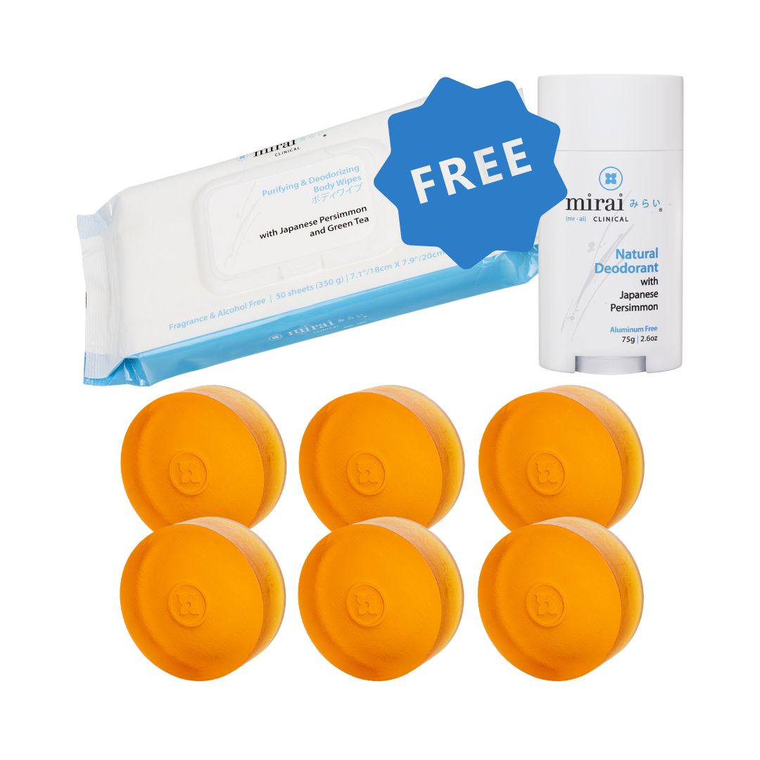 Buy 6 Soaps – Get FREE Deodorant & Wipes | Includes 6 Persimmon Soaps
