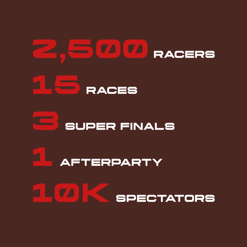 Text on brown background listing race event details.