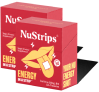 Two boxes of NuStrips energy strips with a lips illustration.