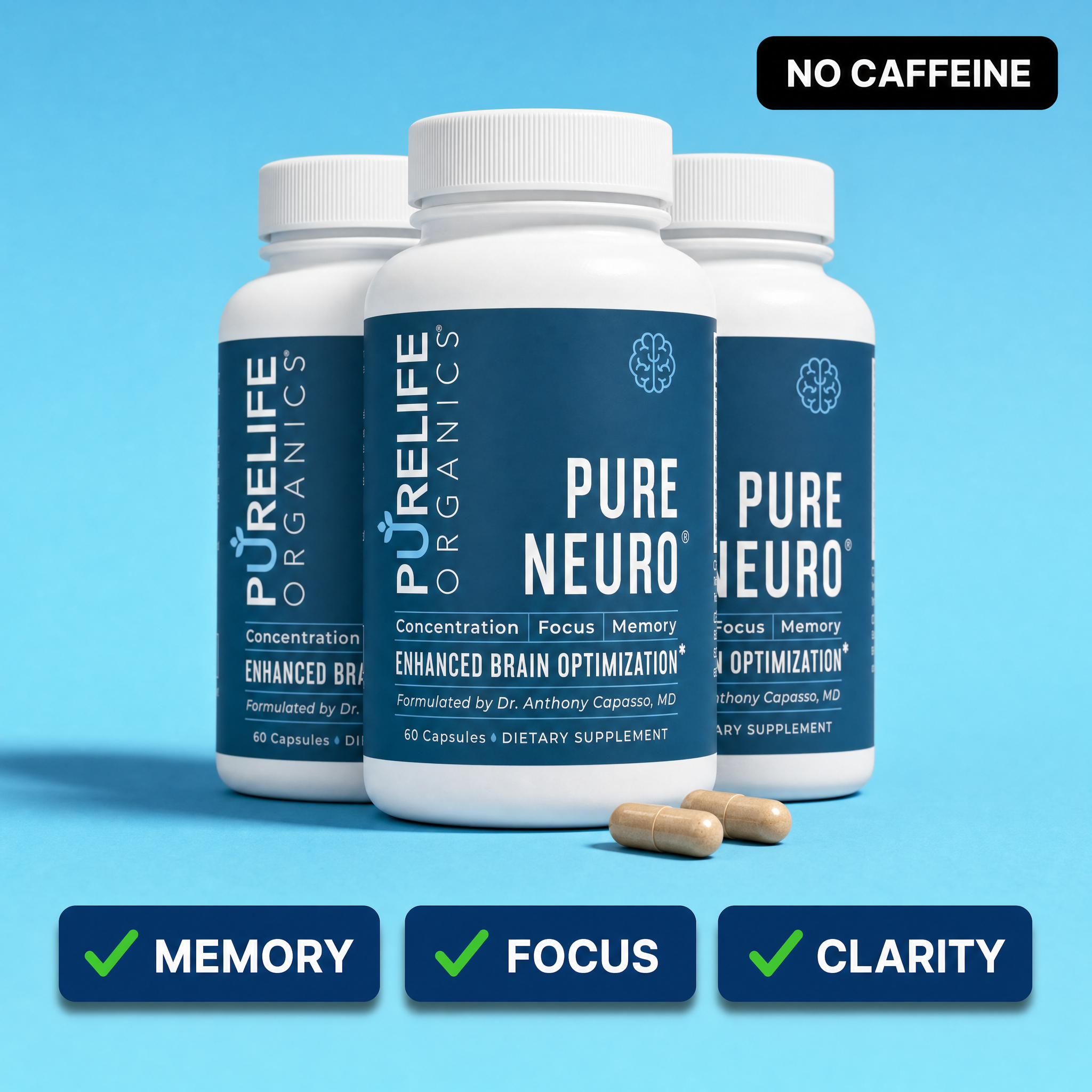 3 bottles of pure neuro