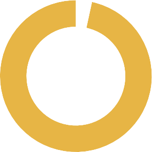 A golden-yellow ring with a small gap at the top, resembling a nearly complete progress circle.
